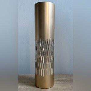 Vintage Mid‑Century Gold Vase • Cutout Design • Made in Wales